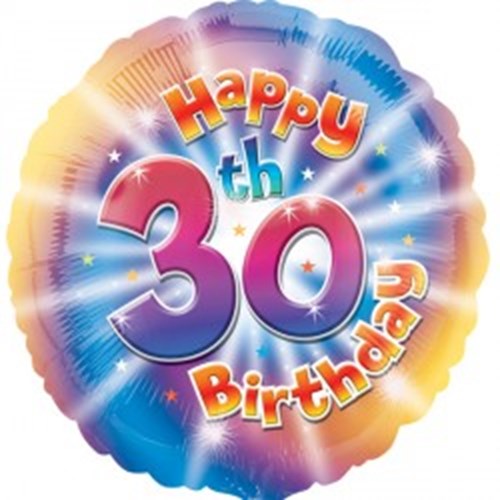 Happy 30th Birthday Helium Balloon - Customer Favourite